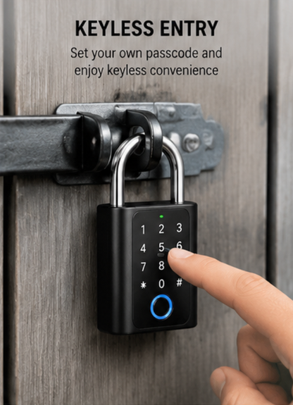 Smart Keyless Electronic Padlock – Rechargeable Combination Lock