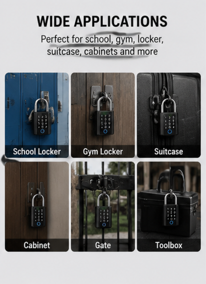 Smart Keyless Electronic Padlock – Rechargeable Combination Lock